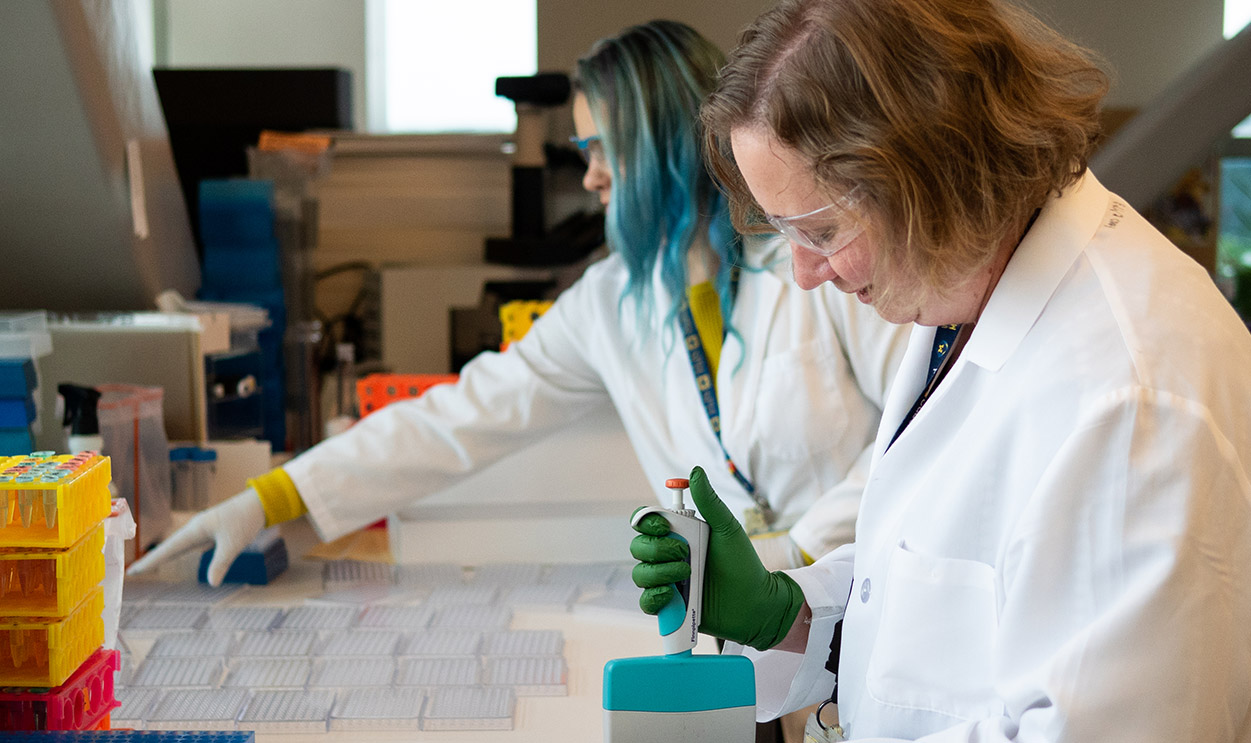 faculty member in lab