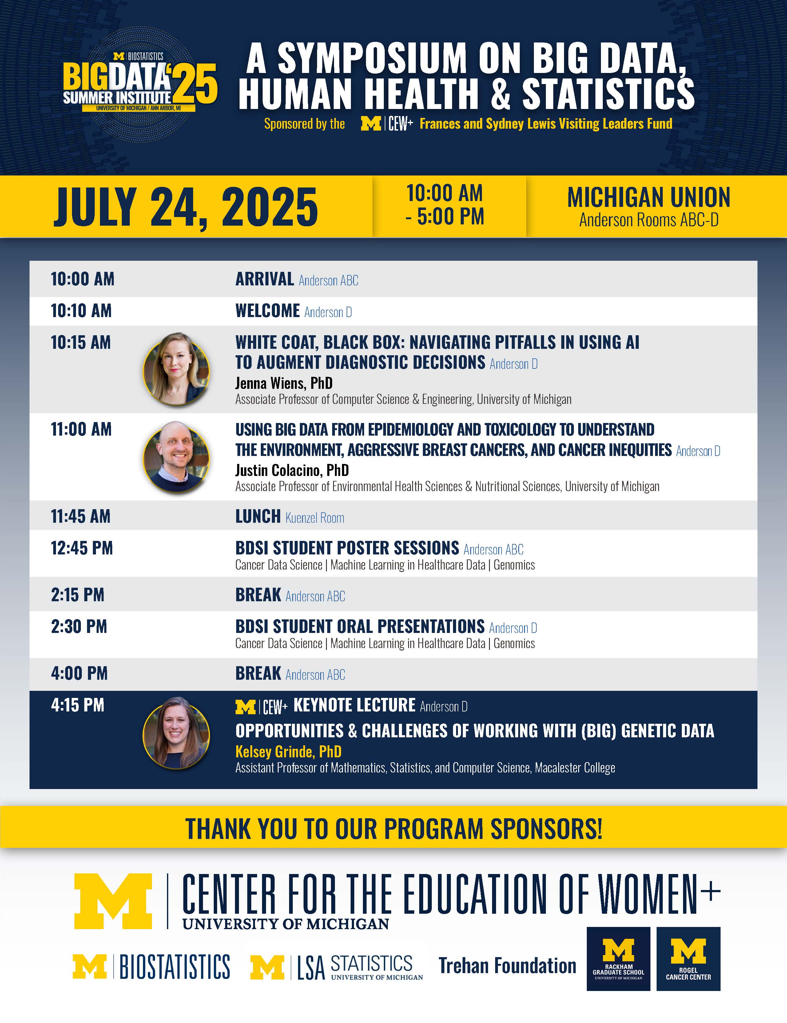 BDSI sympsoium flyer for July 24, 2025 event featuring student presentations and featured lectures.