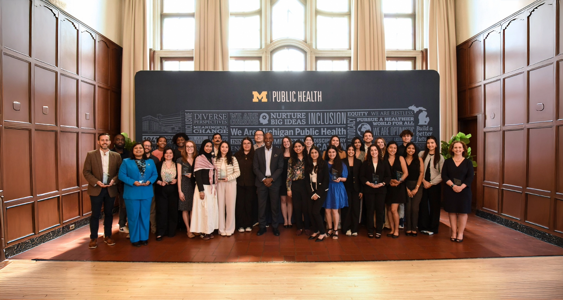 University of Michigan Public Health awards ceremony group photo