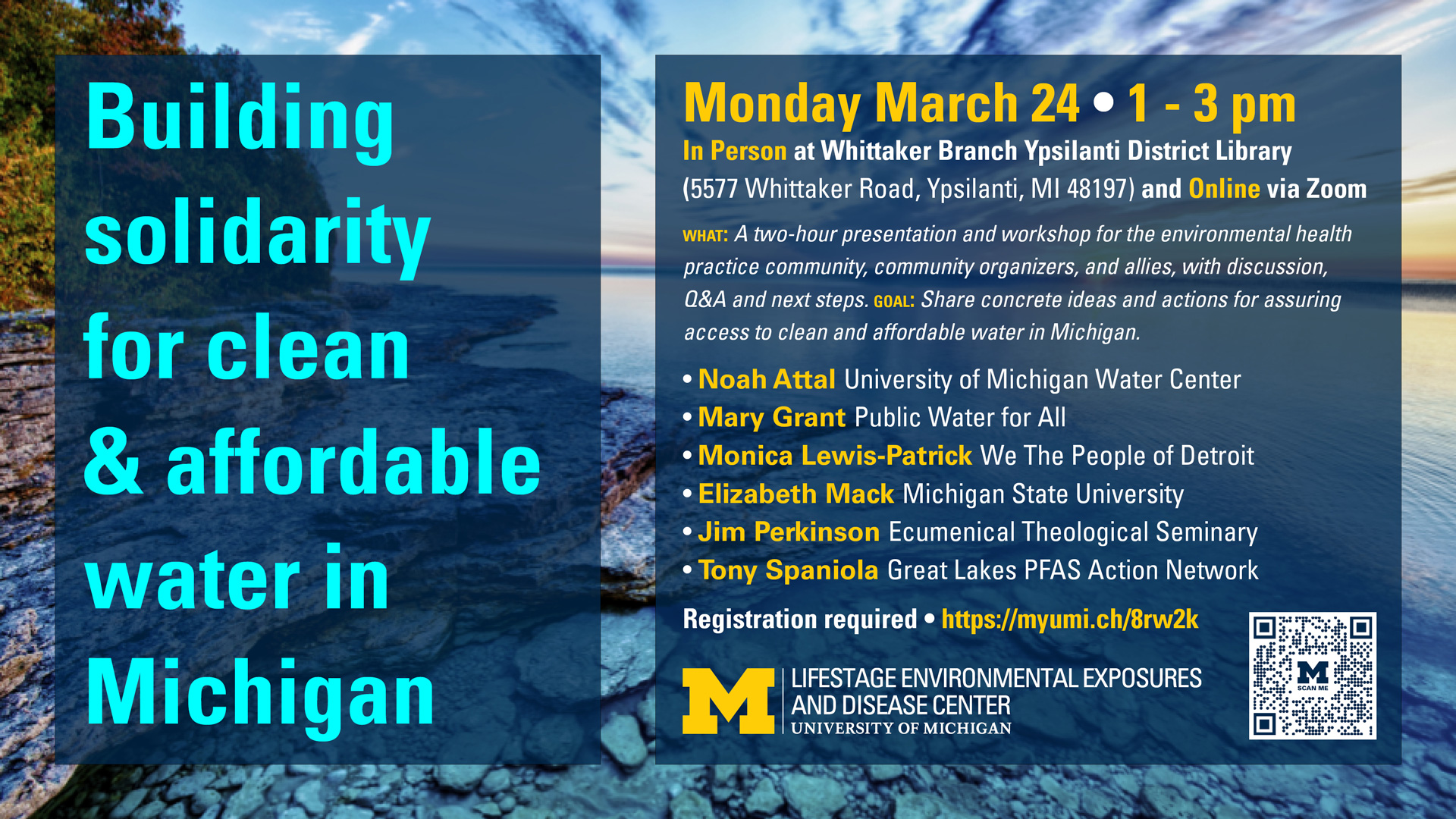 Event Flyer for Building Solidarity for Clean and Affordable Water in Michigan