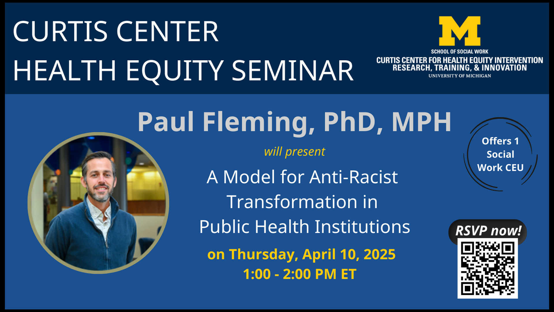 Event Flyer for A Model for Anti-Racist Transformation in Public Health Institutions