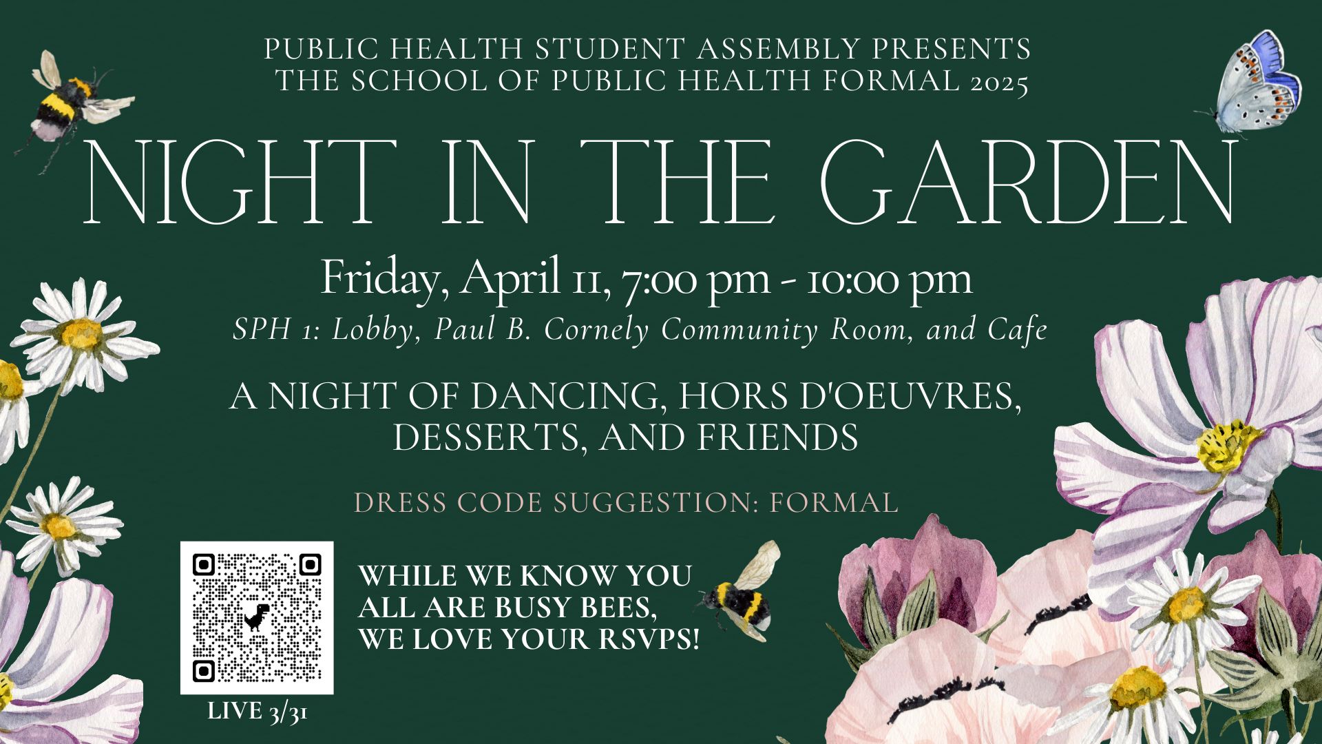 Event Flyer for PHSA/SPH Formal