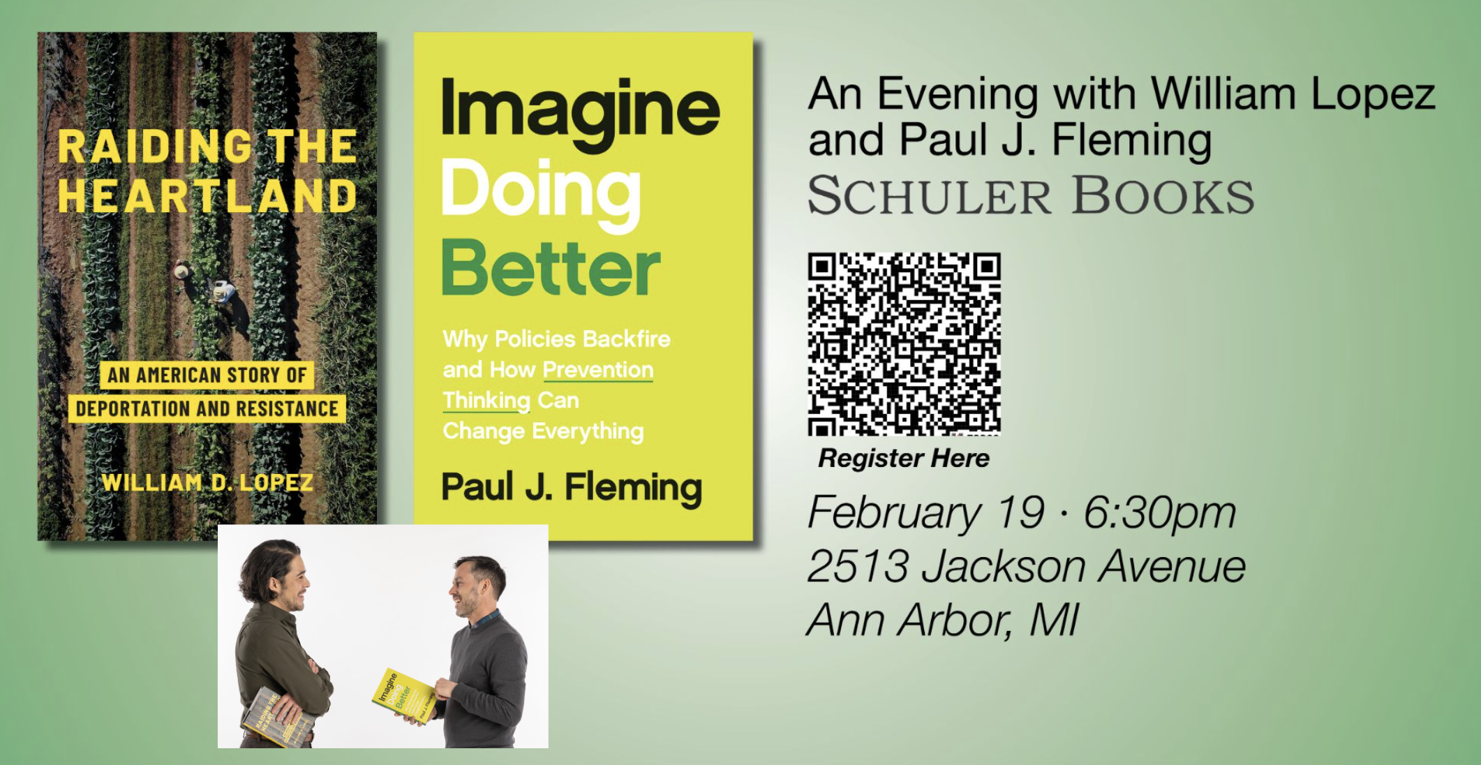 Event Flyer for An Evening with William Lopez and Paul Fleming