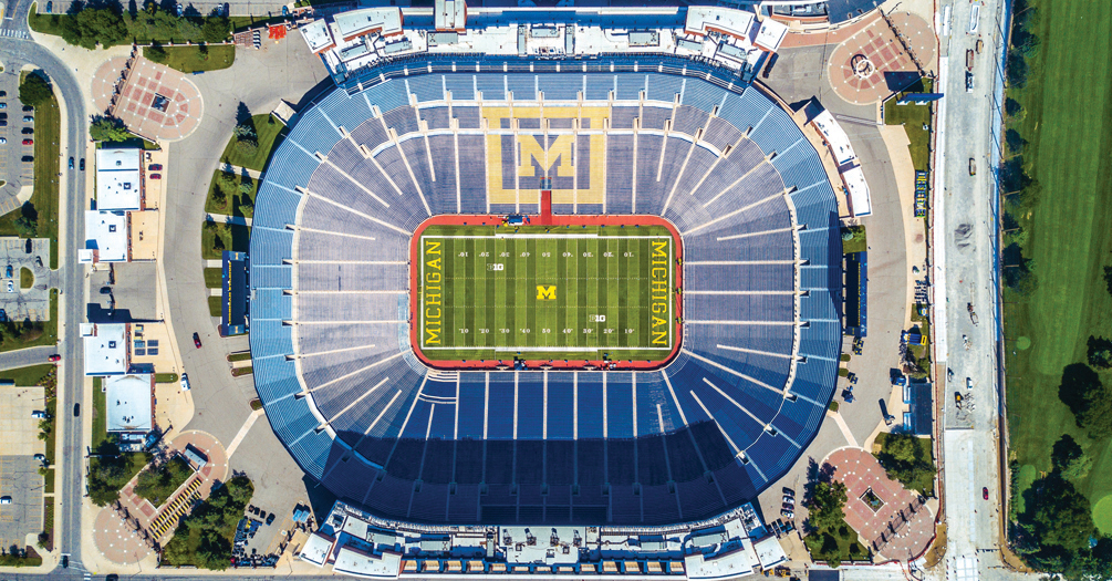 Aerial view of Michigan Stadium