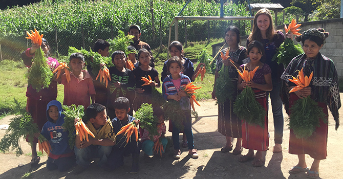 Betsy Ford with some students she worked with in the Peace Corps