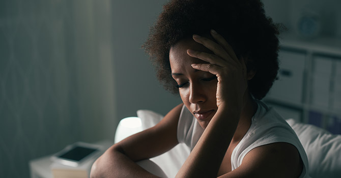 Woman dealing with stress