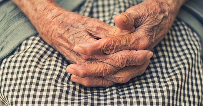 Elderly hands