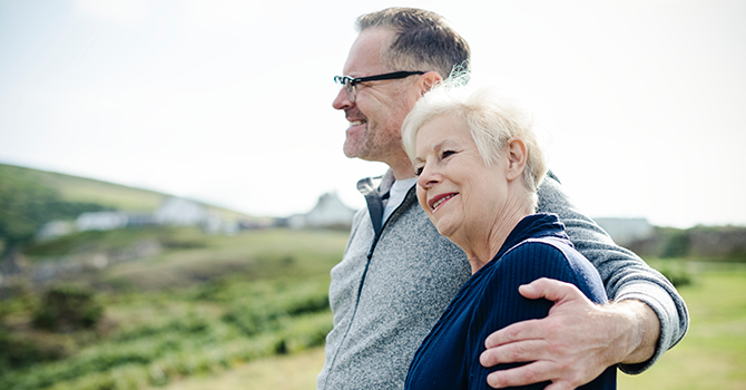 older couple on a hike