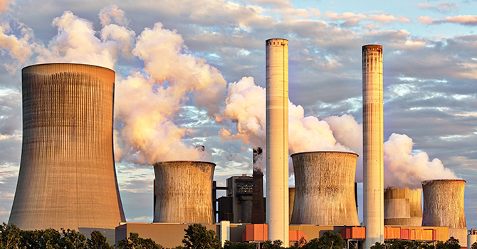 smoking stacks emitting pollution