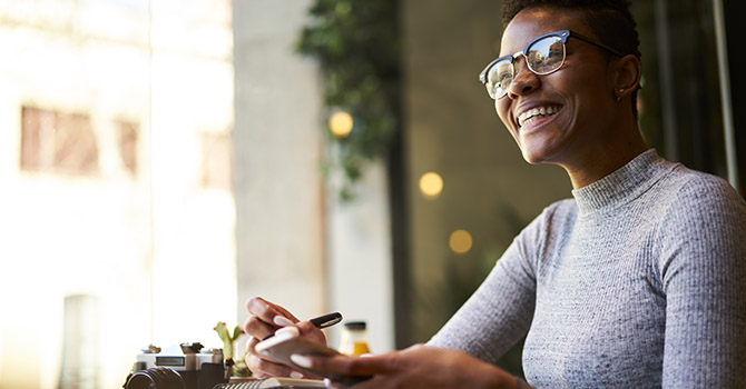 Female student working on homework