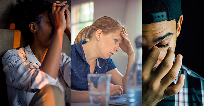 stressed women and man