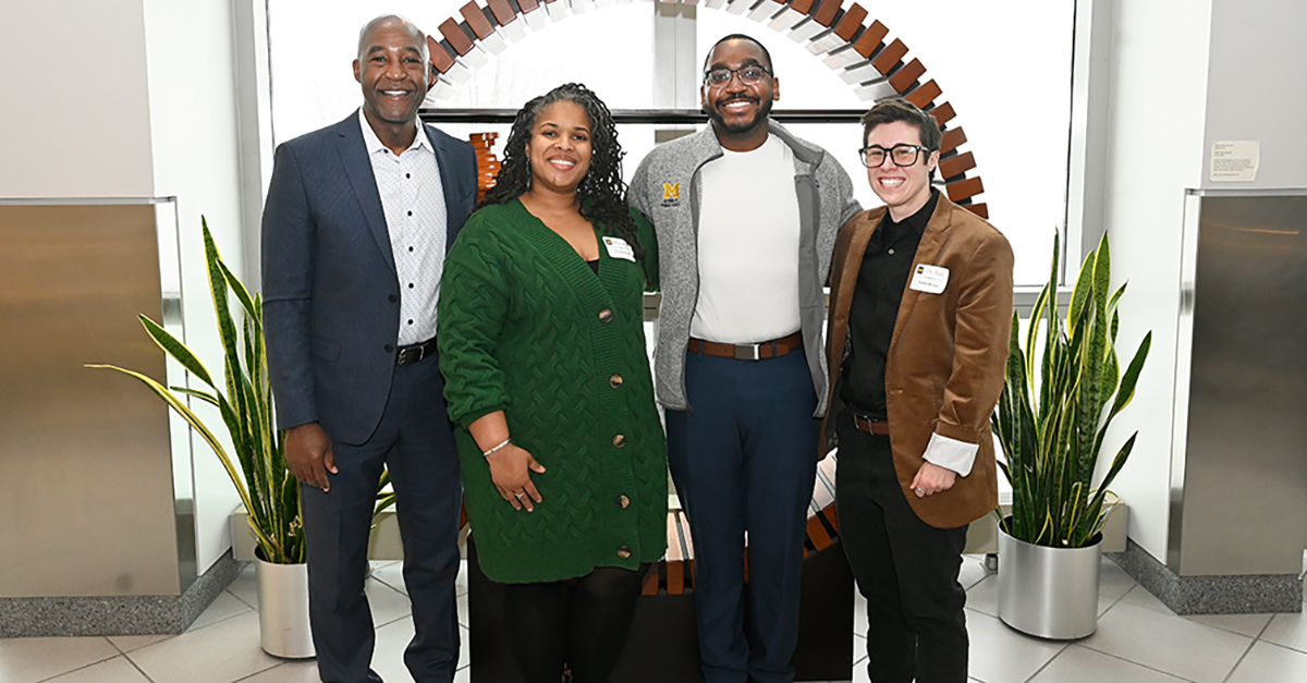 From left to right, Dean F. DuBois Bowman, Whitney Peoples, Brandon Bond and Ari Renda