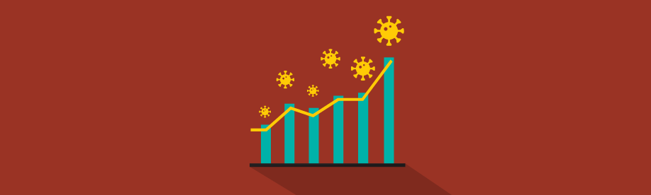 icon of graph and viruses