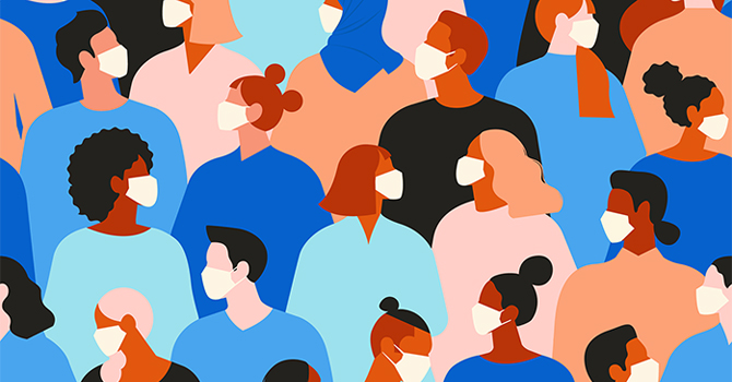 People wearing masks