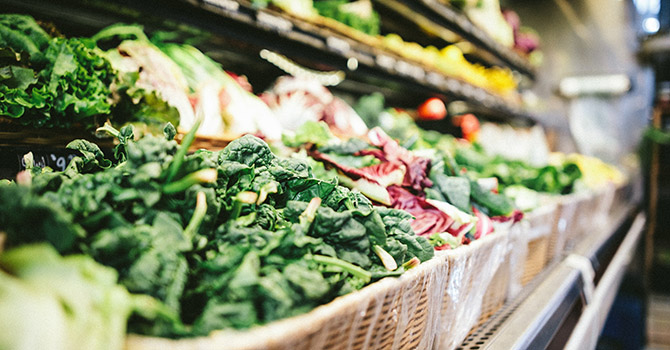 Fresh produce at a grocery store
